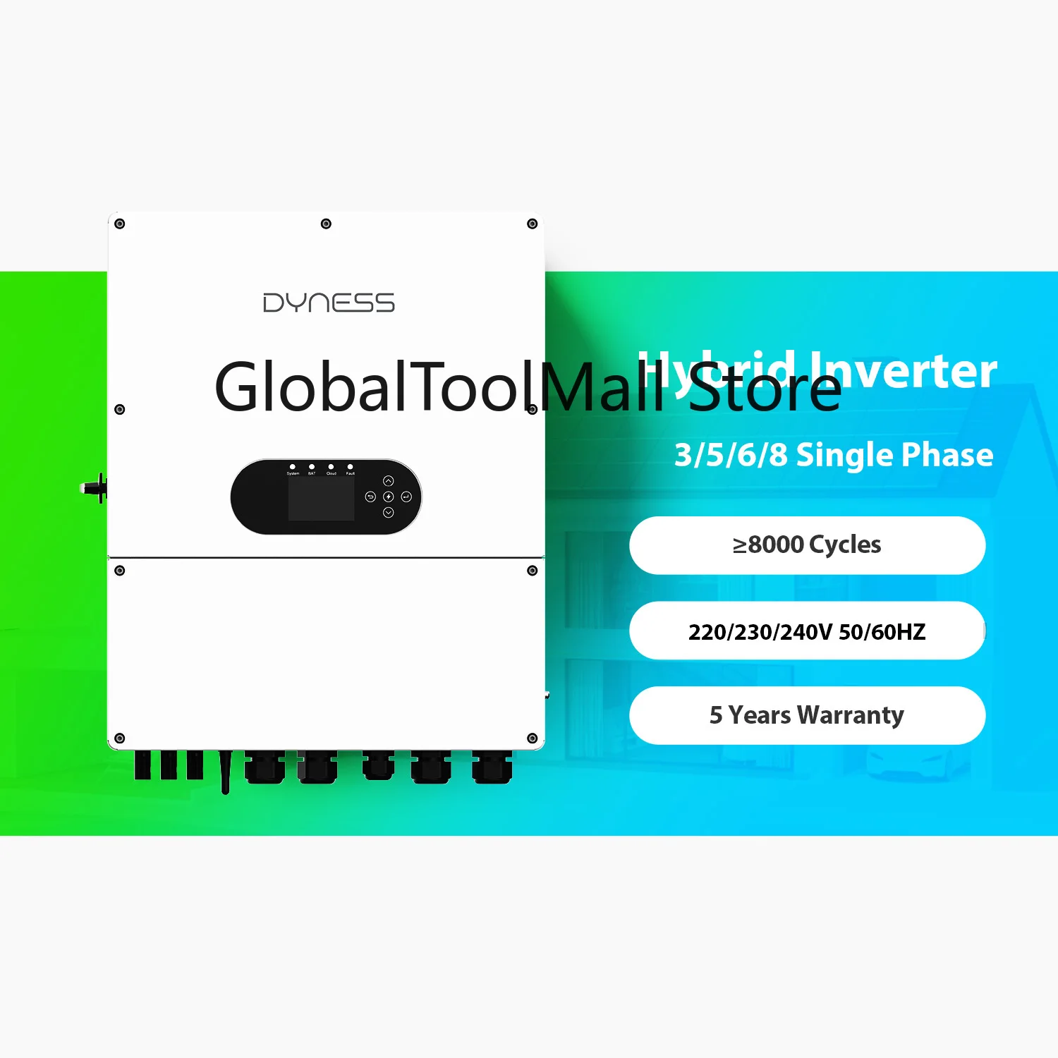 Dyness LS lv 8kw Hybrid Single Phase inverter ip65 Grid-connected rapid switching 200%PV Overload capacity Matching LV batteries