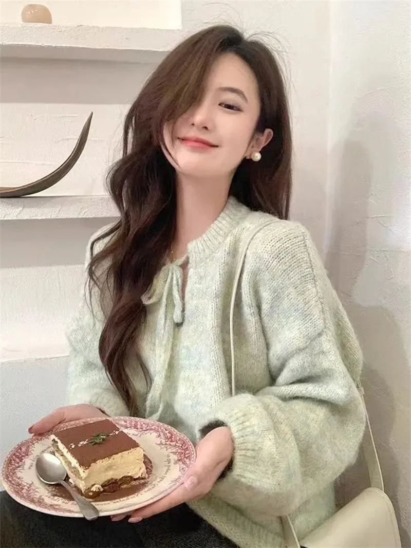 

Small Fresh Green Beautiful Sweater For Women Soft Sticky Lazy And Gentle Style New Sweet Style Pullover Top For Spring 2026