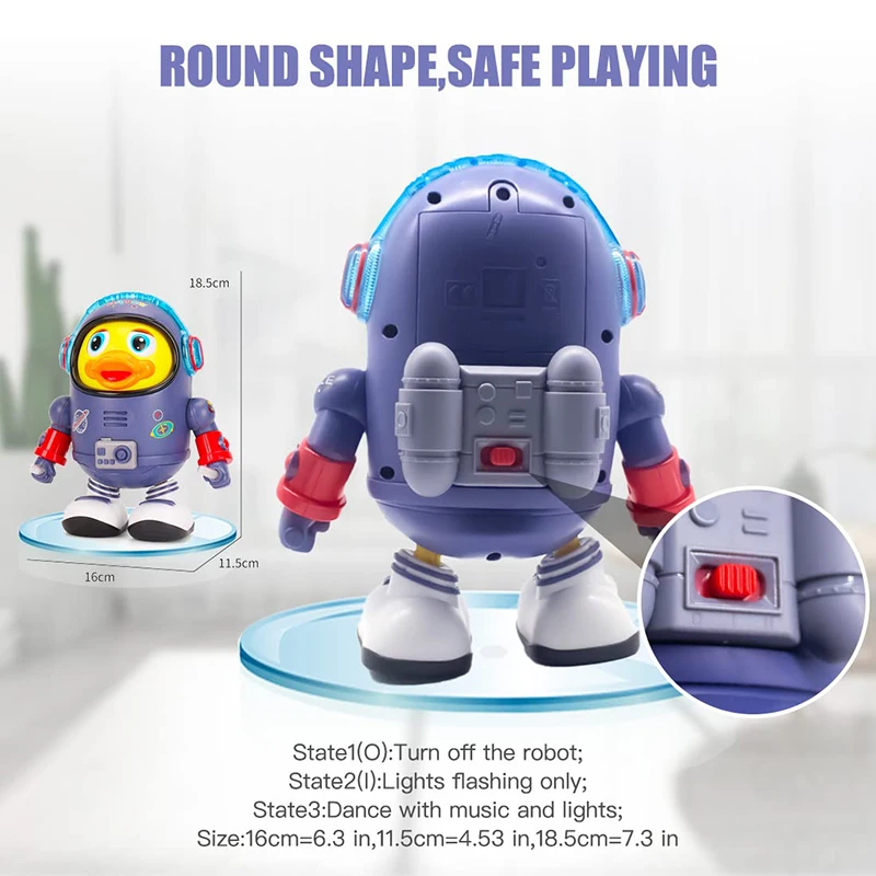 Jouet interactif Musical en forme de canard pour bébé, jouet électrique avec lumières et sons, Robot dansant, éléments de l\'espace, pour