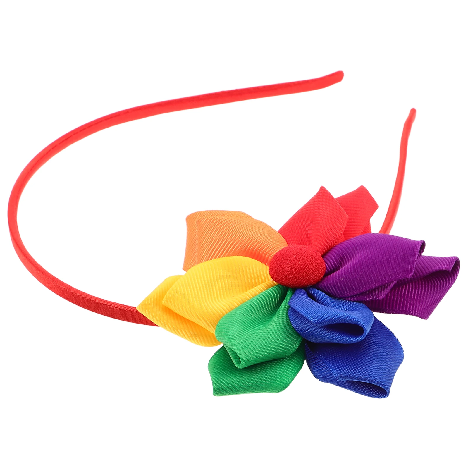 

Rainbow Floral Headband Colorful Bohemian Flower Hair Hoop For Women Festival Birthday Accessories Ribbon Comfortable Handmade