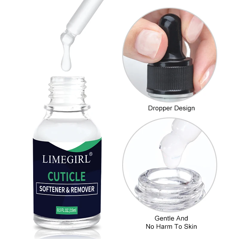 LIMEGIRL 15 مللي العناية بالأظافر بشرة المنقي مزيل تجديد النفط المنقي الوقائي للبشرة الميتة هلام بشرة الأظافر المنقي