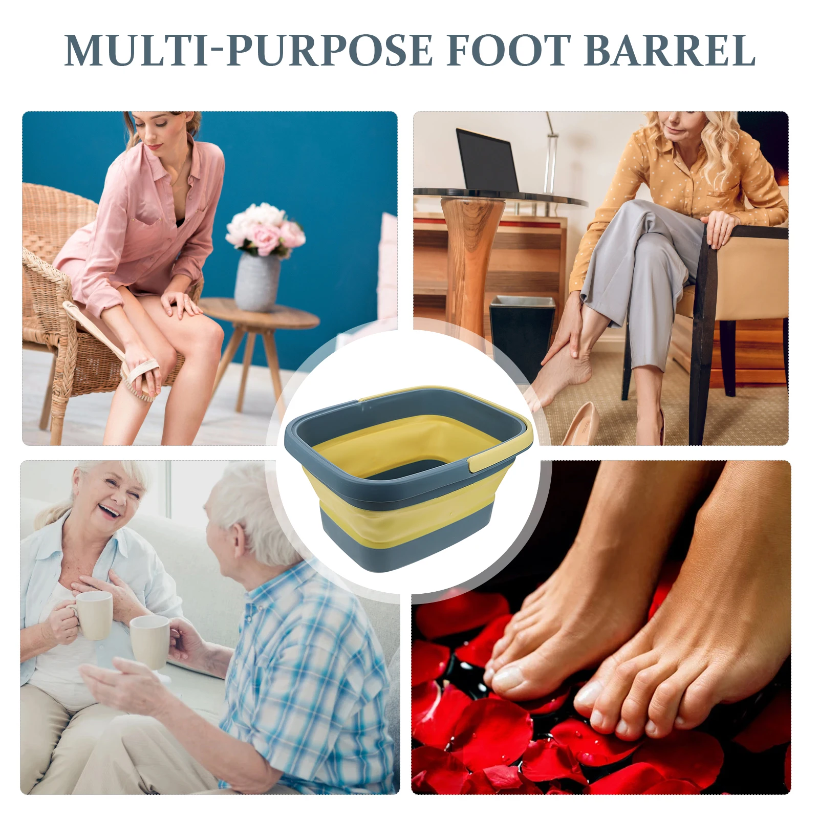 

1 pc Folding Foot Basin Self-Massage Tub Home Soak Bucket Collapsible Deep Barrel Large Capacity Household Storage Fishing