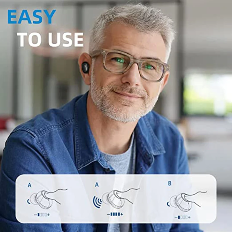 Adults Hearing Amplifier For Severe Hearing Loss Super Long Battery Life Rechargeable Hearing Aid For Seniors With LCD Display