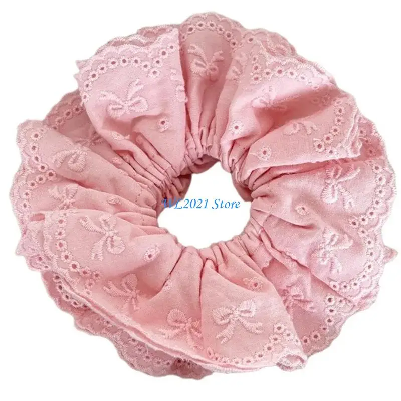 

G5GC Practical Hair Tie Elastic Hair Scrunchies Lace Trim Hair Rope Woman Ponytail Hair Tie for Girl Hair Styling Tool
