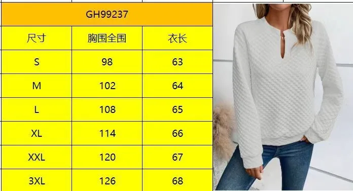 Casual Patchwork Slim Fit Hoodie with Regular Sleeve Elegant Commuter Mid Length Pullover Autumn Long Sleeve V Neck Women Hoodie