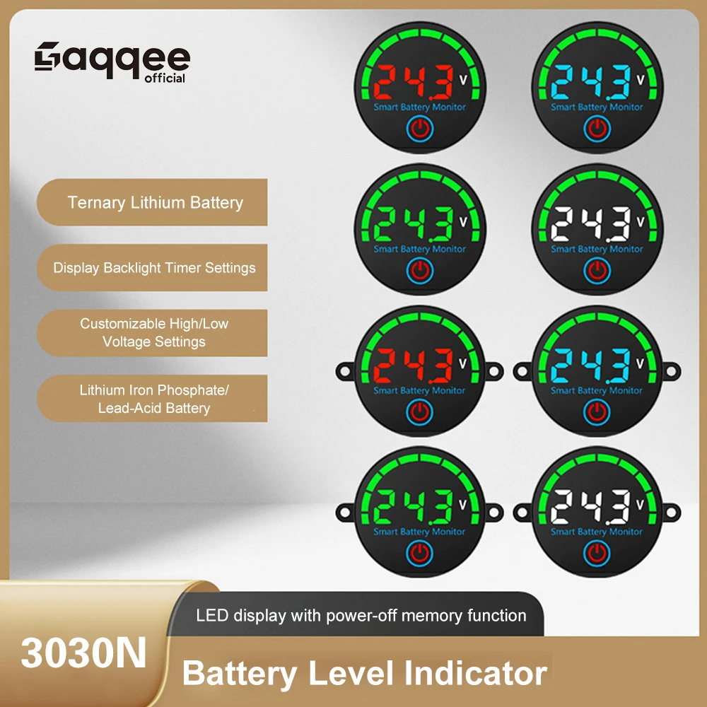 DC7-55V 3S-14S Circular LED Battery Charge Indicator Board Battery Level Indicator Voltage Battery Charging Tester Acid/Lithium