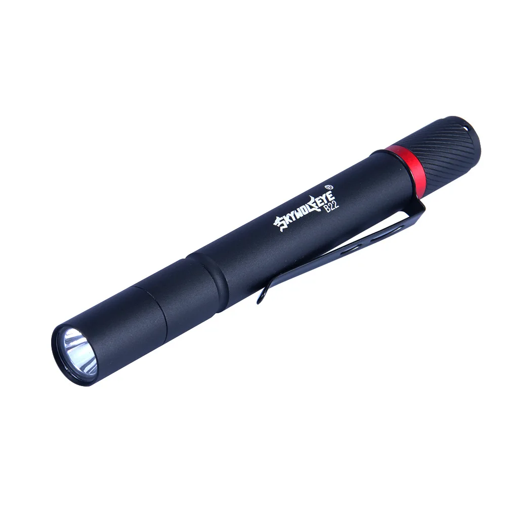 Mini Flashlight with Pen Clip (2x AAA Batteries): LED Aluminum Alloy High-Brightness Flashlight