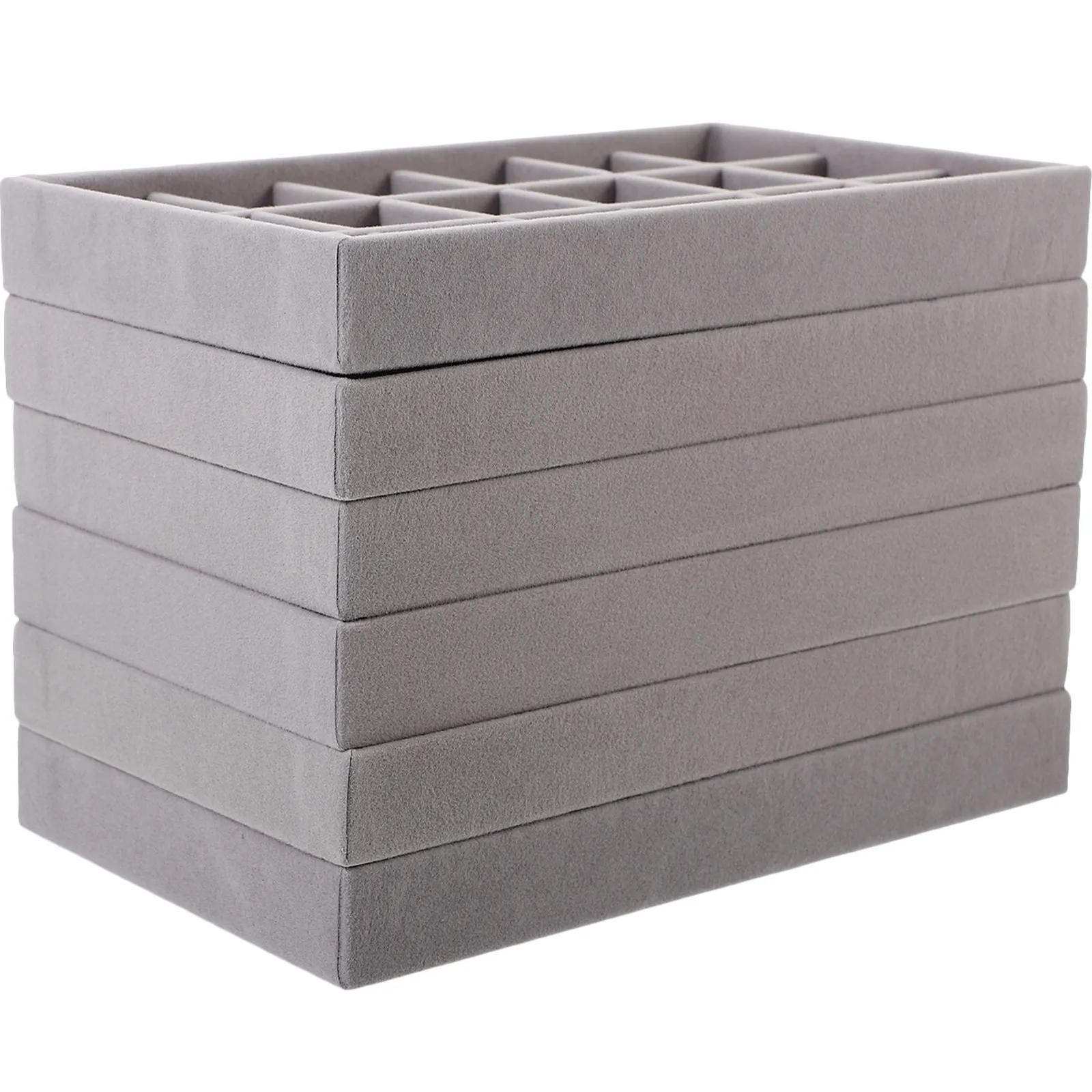 

1Set Space Saving Stackable Jewelry Organizer Tray for Earrings Rings Necklaces Bracelets Pendants Desktop Drawer Jewelry