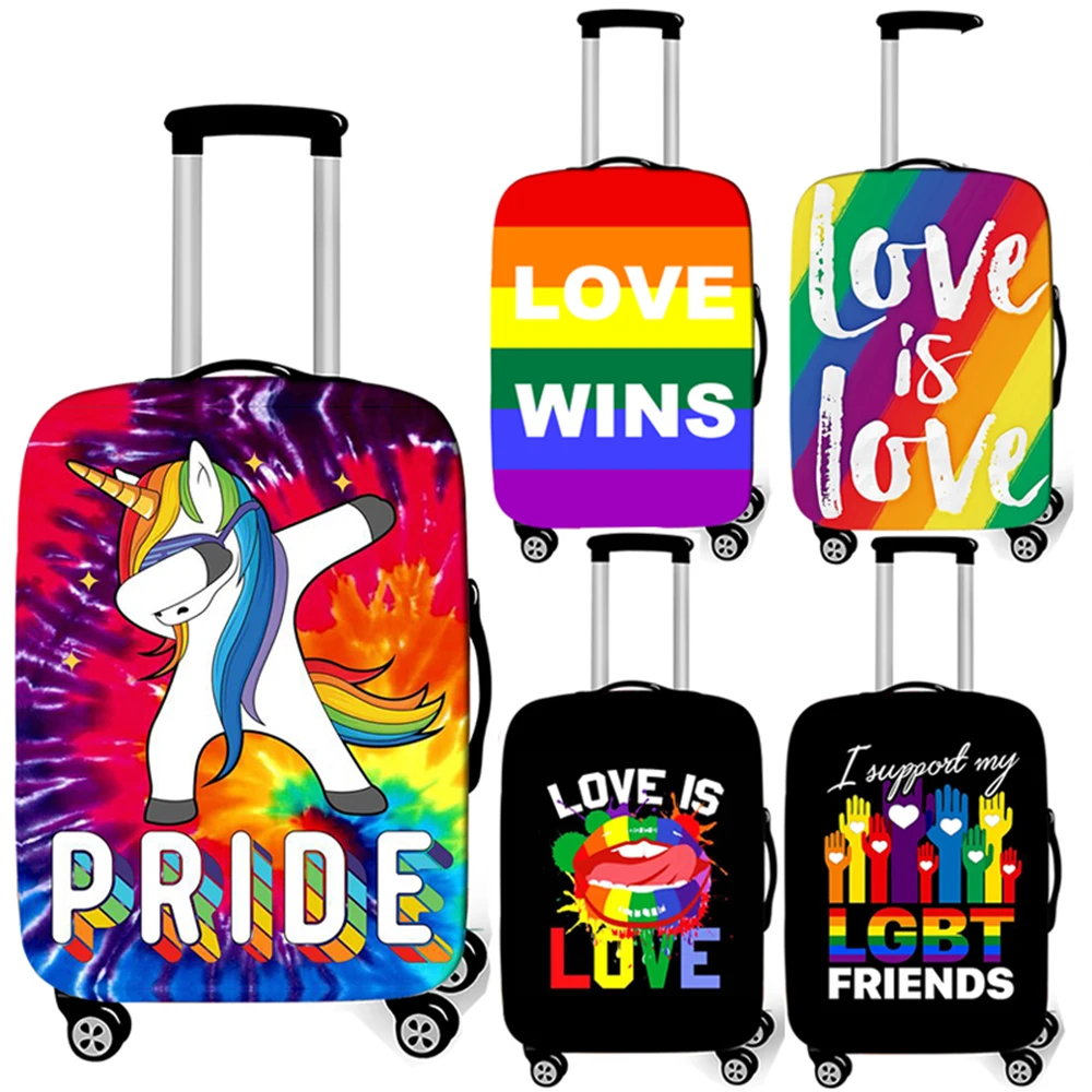 

Pride Rainbow Luggage Cover Travel Accessories Love Is Love Wins Anti-dust Suicase Cover Trolley Case Covers for 18-32 Inch