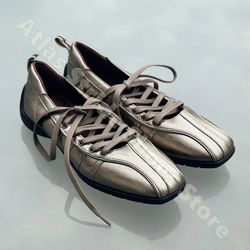 women-gold-metallic-ballet-flats-square-toe-lace-up-vintage-casual-comfortable-low-heel-slip-on-sneakers-shoes