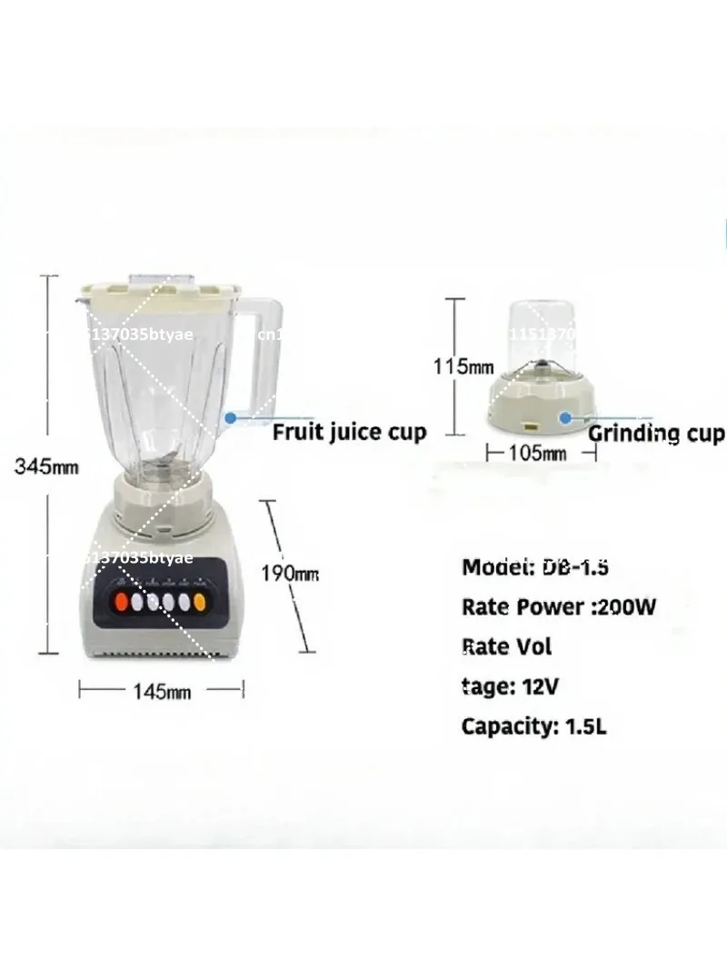 12V 24V DC Blender Electric Portable Blender for Car Truck Boat Solar Battery Powered