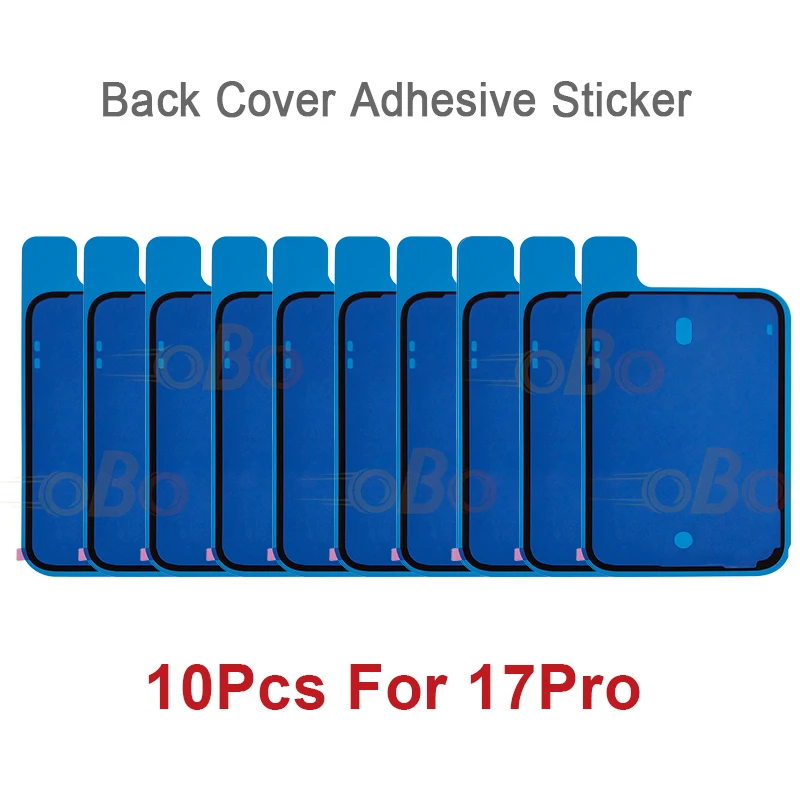 10 piezas, adhesivo impermeable para tapa trasera, sello para iPhone 17 Pro Max, cinta lateral trasera, pegamento para reparación 4