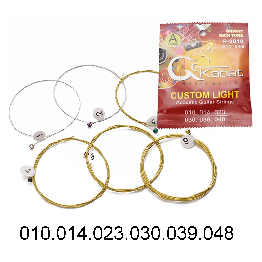 Reliable Copper Alloy Guitar Strings 6PCS Set Full Size 1048 1150 1253 with Serial Number for Easy Replacement