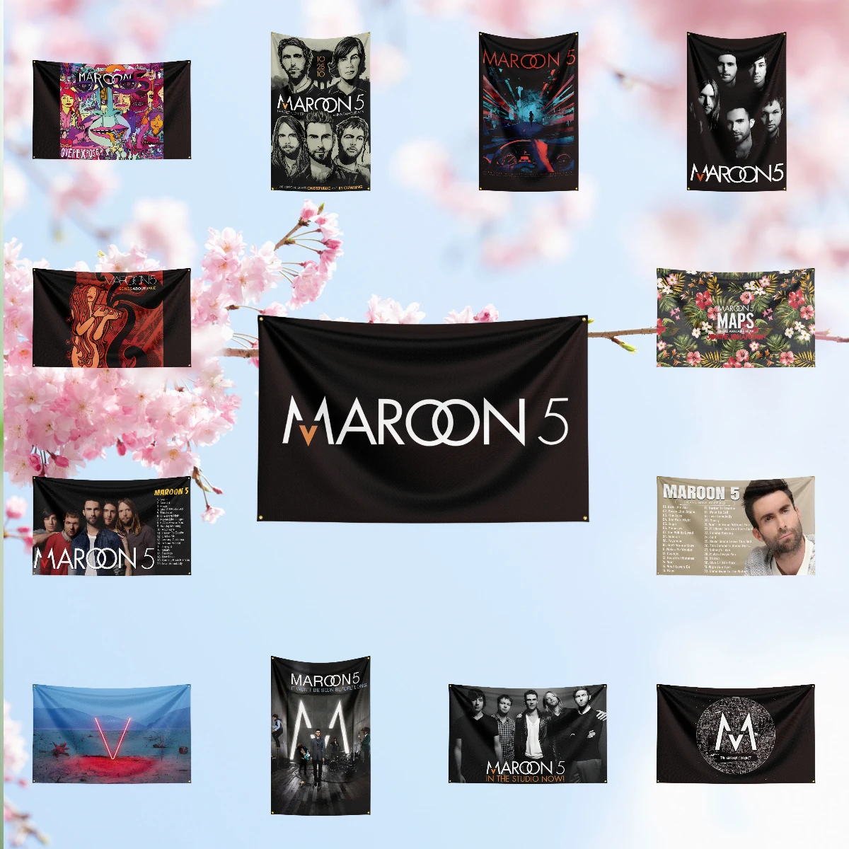 Music Band Flag for M-Ma-ro-o-n 5 Fans Banner fan collection background decoration photo backdrop pennant