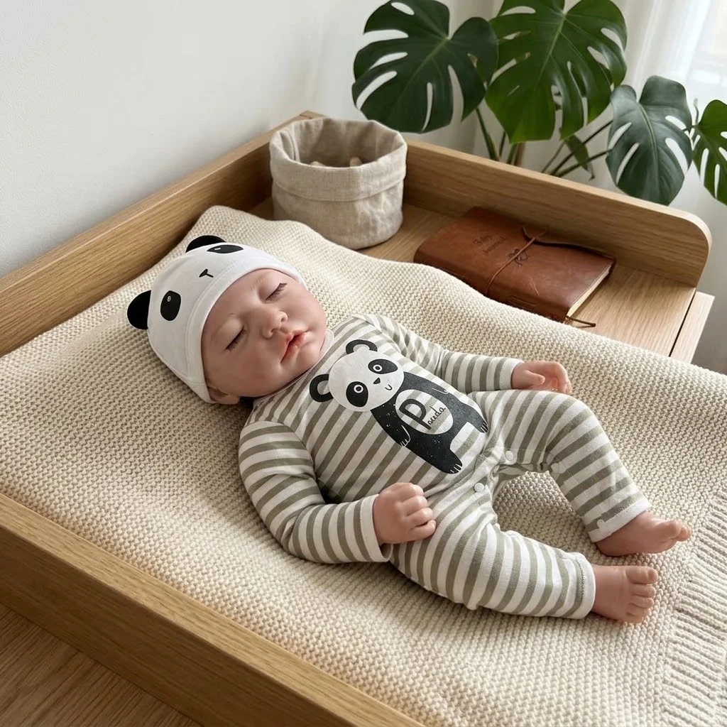 46CM Cloth Body Vinyl Reborn Doll YDK5 Rooted Hair Realistic Hand Painted Collectible Art Ornament for Holiday Birthday Gifts