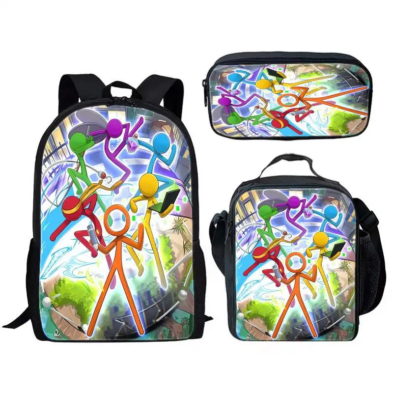الفاخرة شعبية مضحك آلان بيكر 3D طباعة 3 قطعة/المجموعة التلميذ الحقائب المدرسية كمبيوتر محمول Daypack حقيبة الظهر Crossbody الغداء حقيبة مقلمة #1