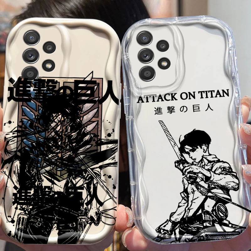 Anime Attack On Titan Art For Samsung A55 A54 A53 A52 A35 A34 A33 A32 A25 A24 A23 A22 A21S A15 A13 A14 5G Wave Oil TPU