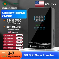 SUMRY 4KW 6KW 120V Off Grid Solar Inverter 24V 140A 5600W MPPT Charger Pure Sine Wave Home Inverter 6.25 Inch LCD Display