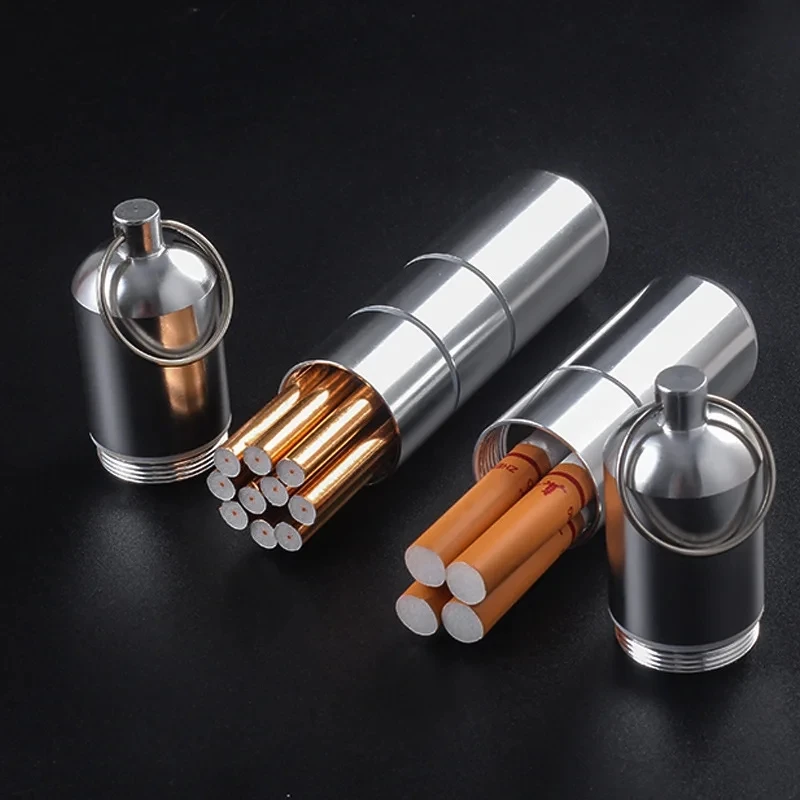 Portable Aluminum Alloy Metal Cigarette Case, Waterproof, Mini, Detachable, Multi Section, Pocket Cigarettes Container, 1Pc