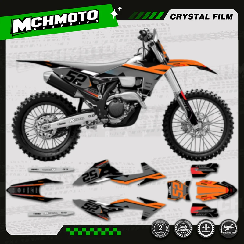

MCHMFG Motorcycle Graphics Background Decal Sticker Kits for 2024 2025 2026 EXC XCW 2023 2024 2025 SX SXF
