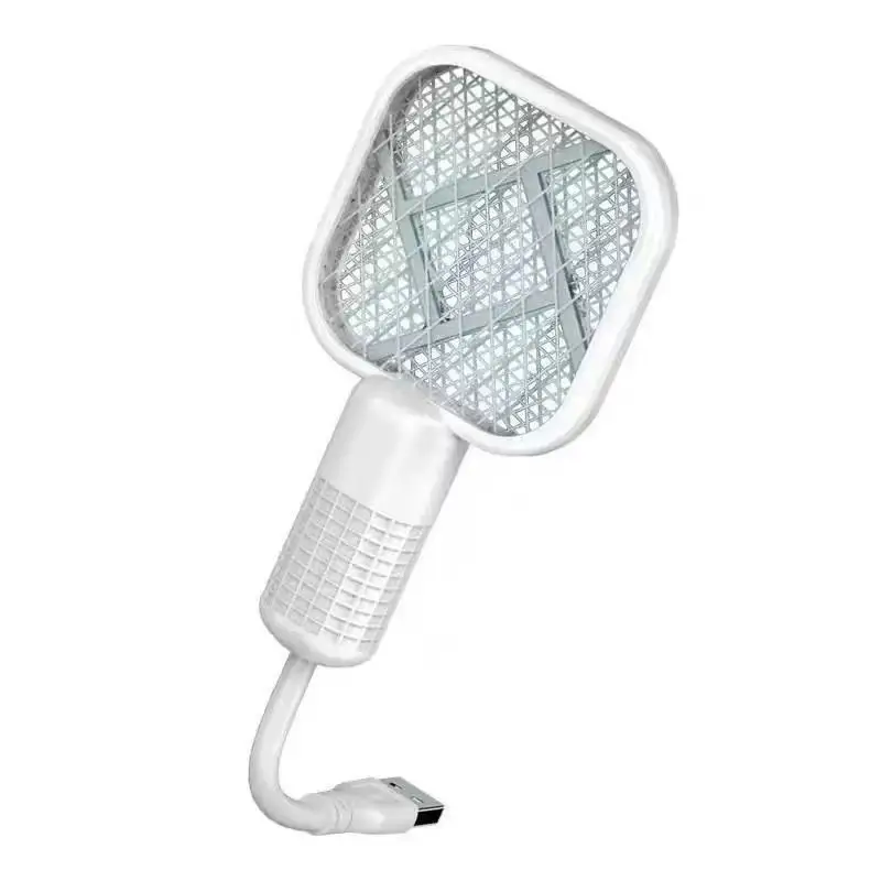 USB Rechargeable UV Mosquito Swatter, Electric Shock Bug Zapper Racket, Portable Indoor Bedroom Pest Control Lamp