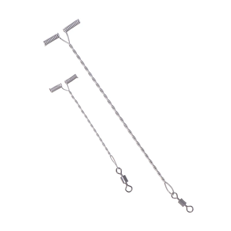 100PCS Balance Haken Arme Tracking Blei Arm Anschlüsse Rotierenden Angeln Rigs T-förmigen Anti Wicklung Stahl Draht Balance seile