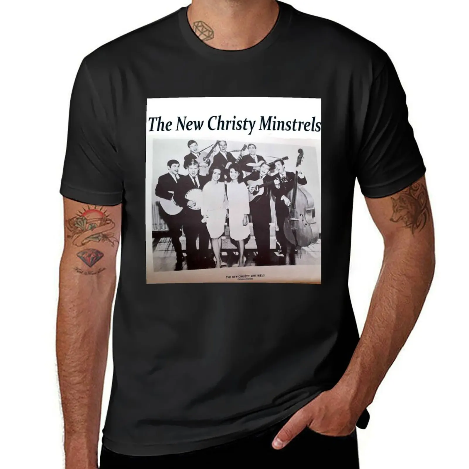 

The New Christy Minstrels, Folk, 60's, acoustic, banjo, guitar, group sing, hoot T-Shirt quick drying Short sleeve tee men