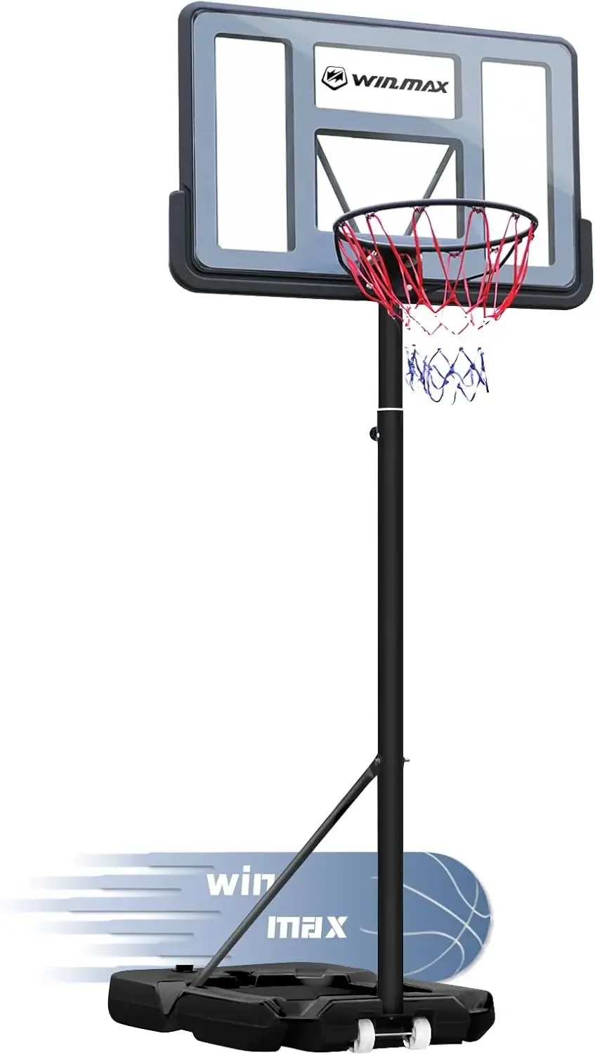 Basketball Hoop Outdoor 3.8-10ft Adjustable Height, 44inch Backboard, Swimming Pool Basketball Hoop & Goal for Kids/Adul