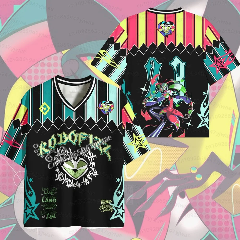2026 Halloween Kinder Cartoon Helluva Boss Oversized Jersey Y2k-Stil Herren- und Damen-Anime-Liebhaber Sommer Atmungsaktives Kinder-T-Shirt – Detail 5