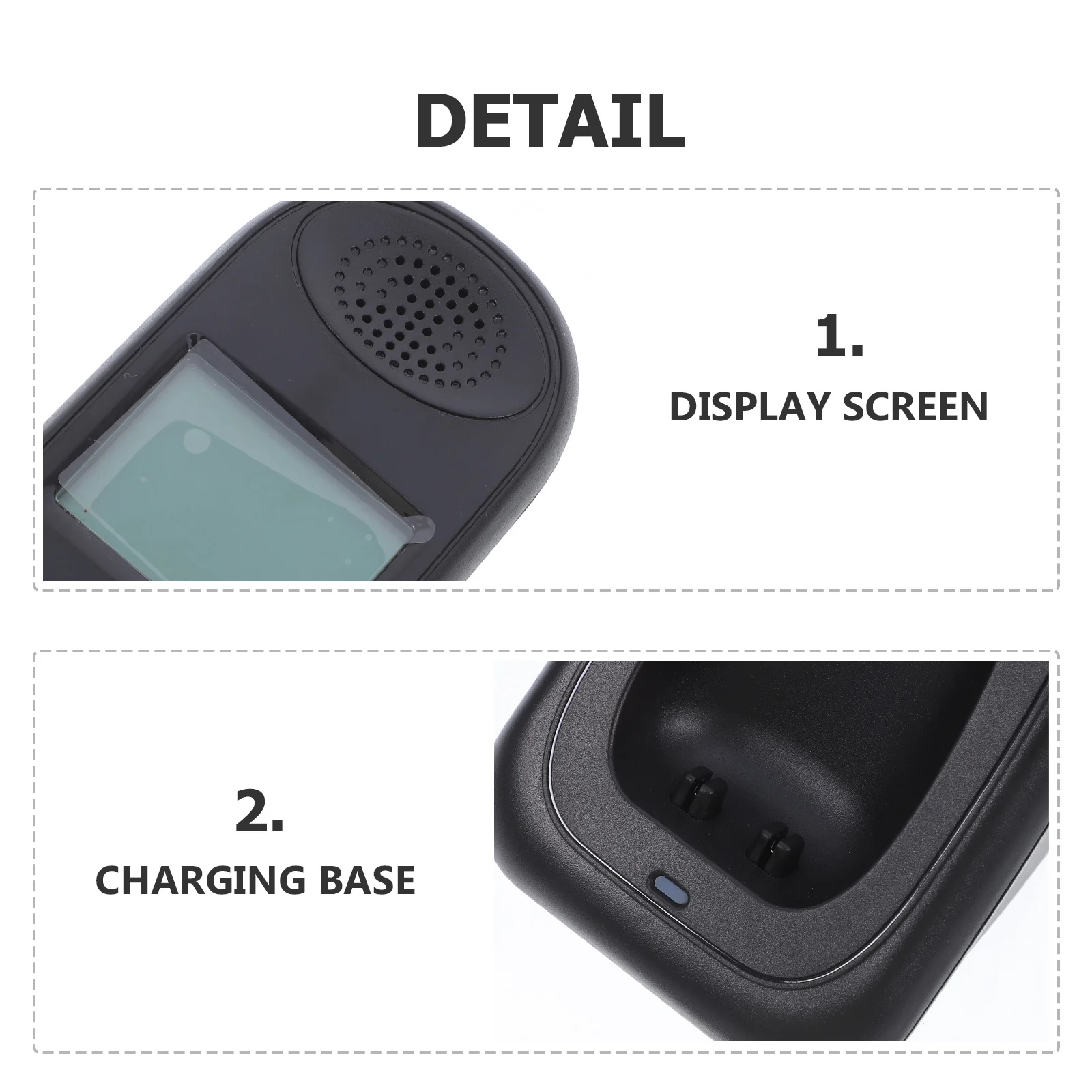 1Set مكتب الهاتف اللاسلكي المحمولة شاشة LCD كبيرة معرف المتصل الاتصالات التجارية اللاسلكية #6