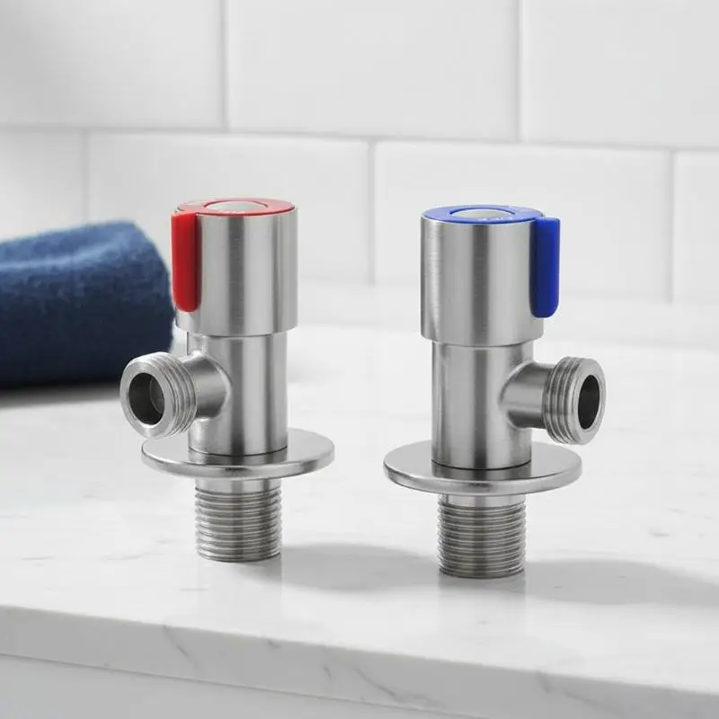 For Kitchen Bathroom Accessories Stainless Steel Hot Cold Inlet Valve Toilet Filling Angle Valves Sink Basin Water Heater Faucet