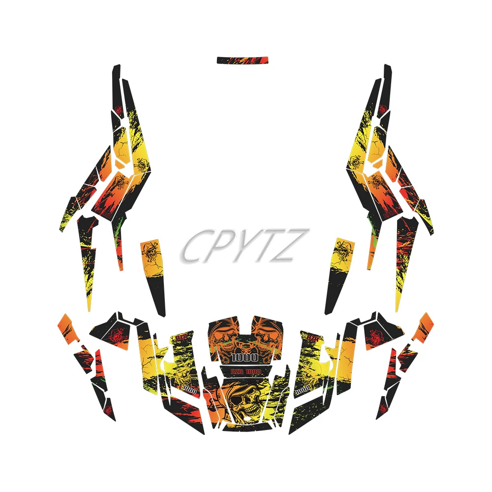 GRAPHICS KIT Graphics Decals Background Sticker Fit For POLARIS RZR Polaris rzr 1000 TURBO 2 Door 2014-2019