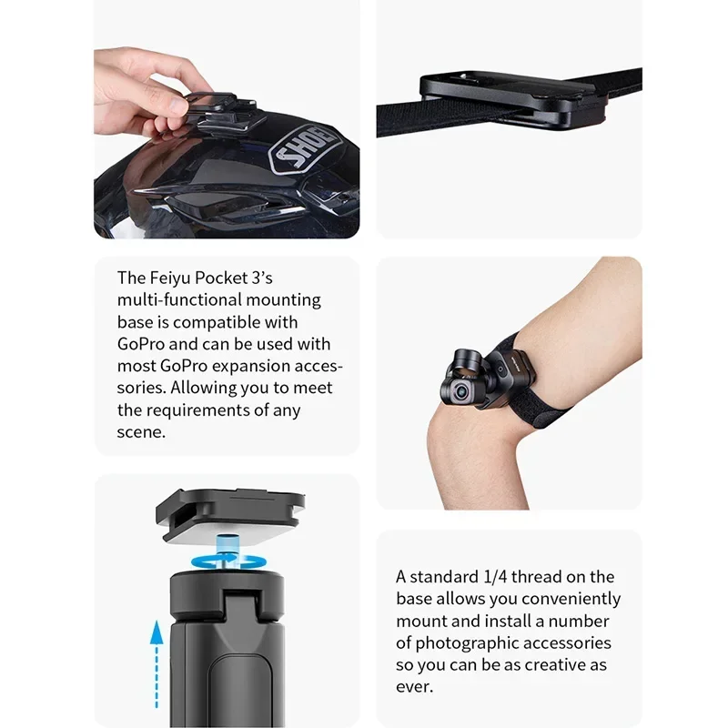 FeiyuTech Feiyu Pocket 3 Kit Cordless Detachable 3-Axis Stabilizer Gimbal Camera 4K60fps Footage Magnetic Attach AI Tracking