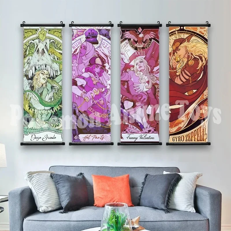 Anime JoJo Bizarre Adventure Retro WhitePaper Sticky Posters Wall Sticker DIY Living Room Bar Cafe Posters game Wall Decoration