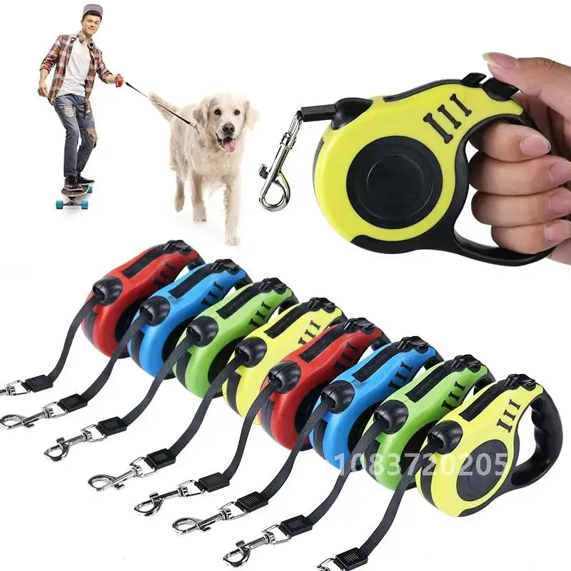 CX 3m 5m Dog Leash Durable Leash Nylon Automatic Retractable Cat Lead Extension Puppy Walking Running Lead Roulette For Dogs