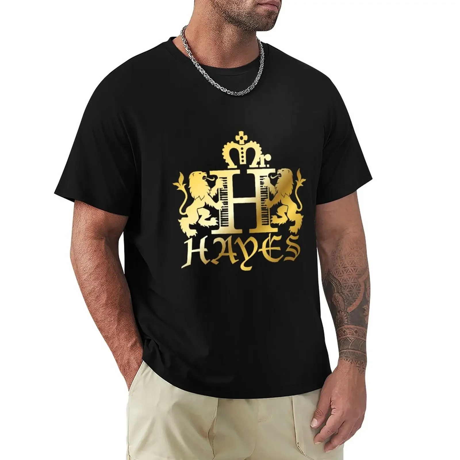 

Mr. Hayes Coat of Arms Gold T-Shirt heavyweights Aesthetic clothing quick-drying mens t shirt