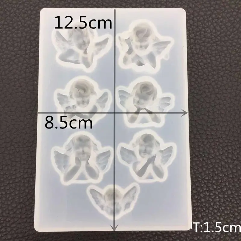 Stampo in silicone con ciondolo piccolo angelo Stampi epossidici con ciondolo portachiavi carino per decorazioni natalizie Drop