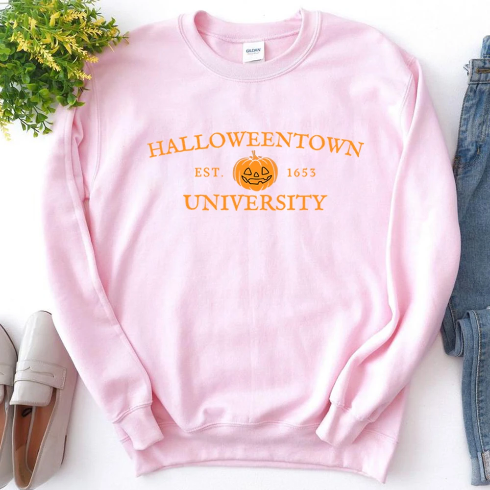 Halloweentown University Est 1998 Sweatshirt HalloweenTown Hoodie Pumpkin Graphic Pullover Halloween Party Sweatshirts Fall Tops