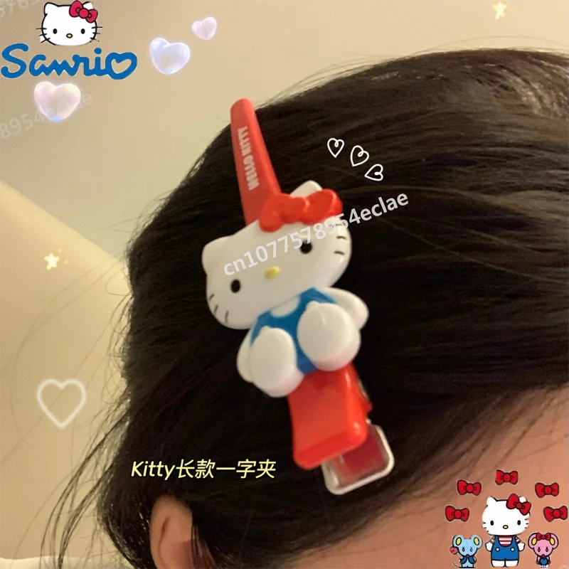 

Sanrio Hellow Kitty Hairpin Kawaii Kuromi One-line Clip Girls Hair Creative Decorative Clip Send Girl Headwear Bangs Clip Gift