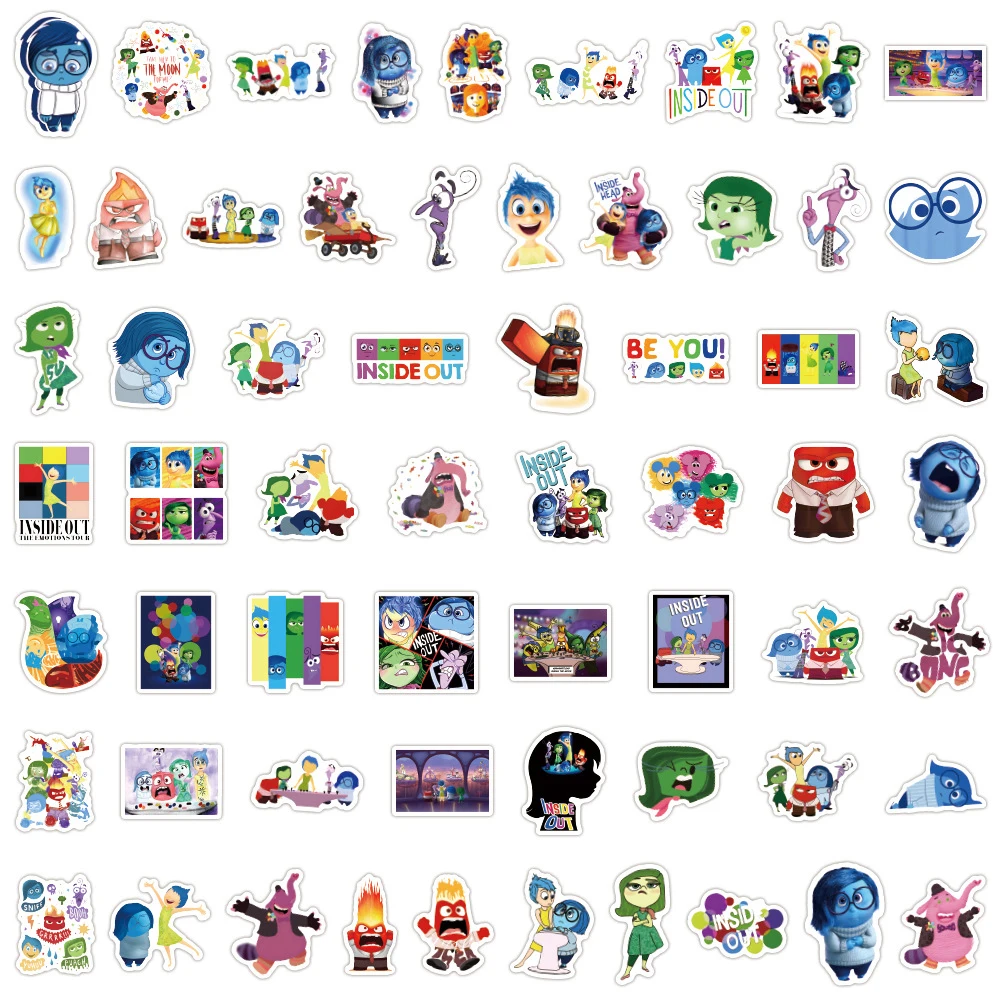 10/30/60/120PCS Disney Movie Inside Out 2 Stickers Cute Cartoon DIY Decals Scrapbook Fridge Phone Laptop Bike Graffiti Kids Toys