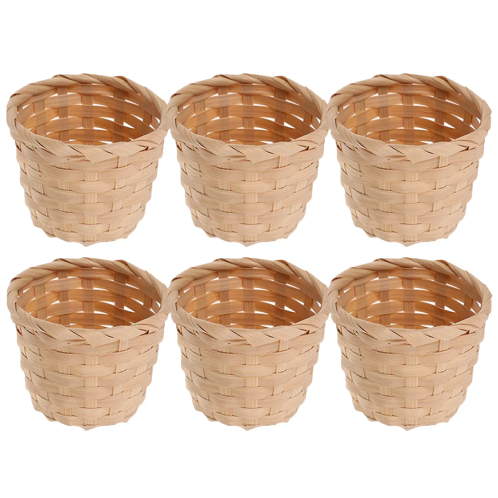 

6 Pcs Small Bamboo Storage Basket Gift Baskets Tiny Candy Gifts Mini for Serving