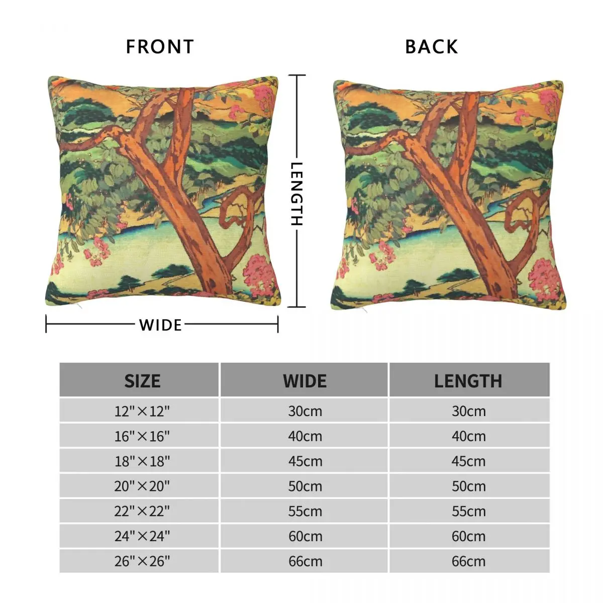 View In Gueniji Ukiyo-e Pillowcase Polyester Linen Velvet Pattern Zip Decorative Pillow Case Room Cushion Case