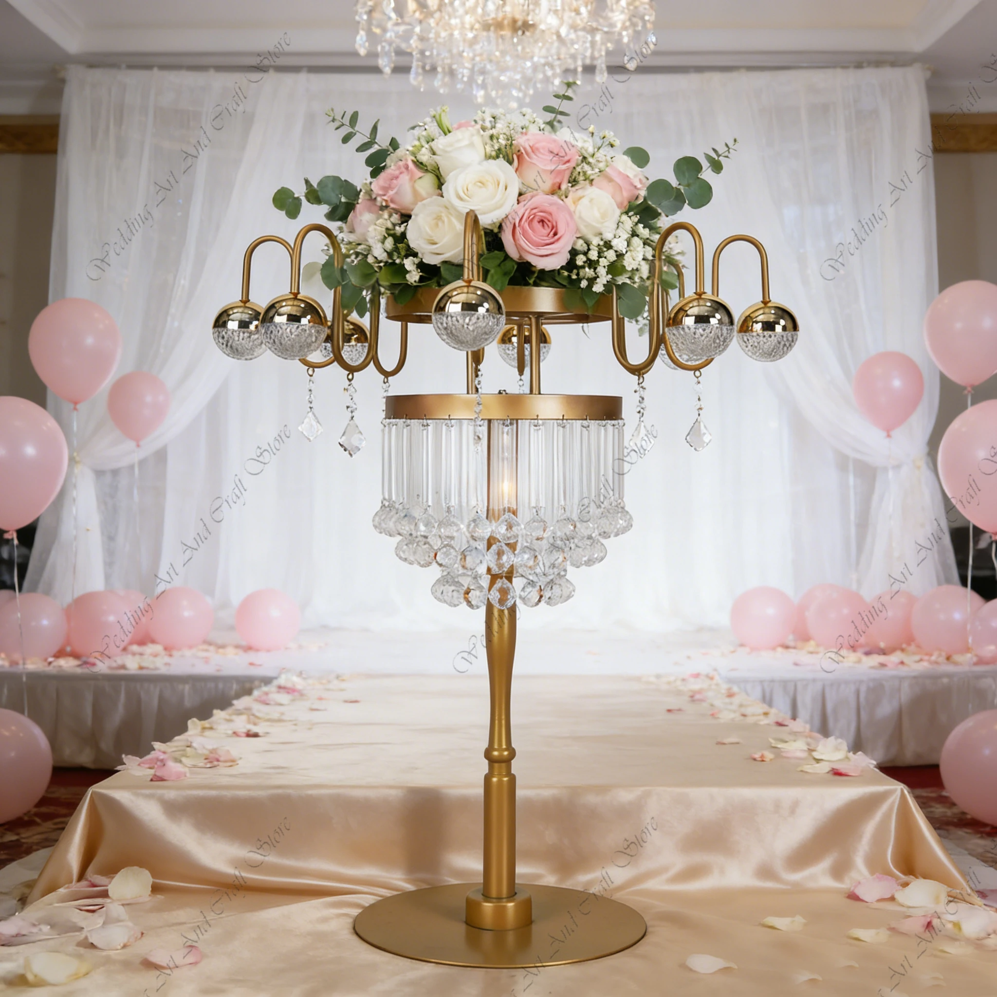 

10pcs 88-130cm f30 Crystal Wedding Arch Flower Rack Candelabras Wedding Table Centerpiece Decoration Wedding Table Lamps ivy 766