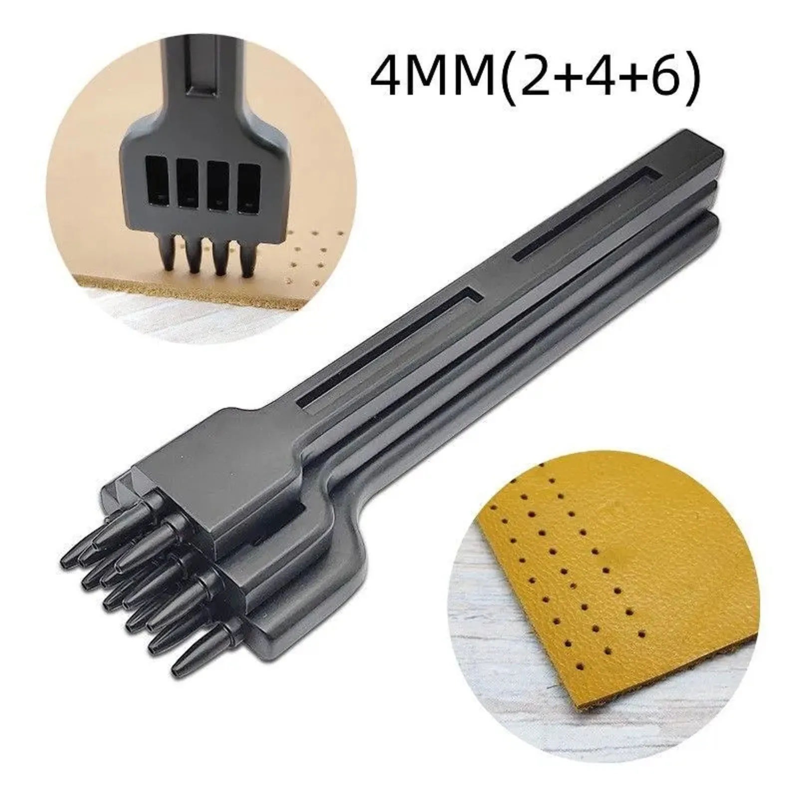 

Инструмент для разделения, инструменты для кожи «сделай сам», дырокол из легированной стали, круглый дырокол для кожи, 4, дырокол для ручного шитья, резьбовой дырокол