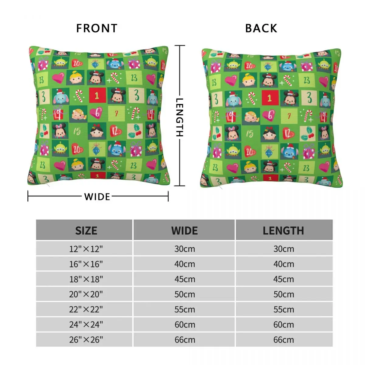 Minnie Mickey Mouse Christmas Pillowcase Double-sided Printing Polyester Cushion Cover Decor Pillow Case Cover Home Zipper 18''