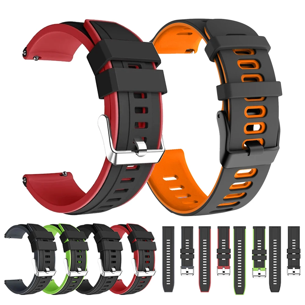 Silicone 22/20mm Watch Strap for Huami Amazfit Cheetah 2 Ultra/2 Pro 48mm Band Amazfit Bip Max 6 5/GTR 4/GTS 4 Replace Bracelet