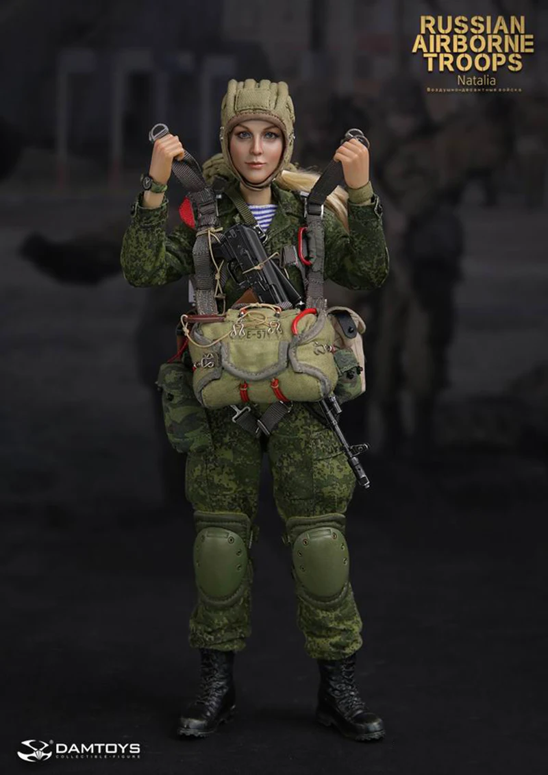 DAMTOYS 78035 1/6 kobiet żołnierz rosyjski VDV Airborne Natalia Camo bitwa garnitur wersja pełny zestaw 12 Cal figurka lalki