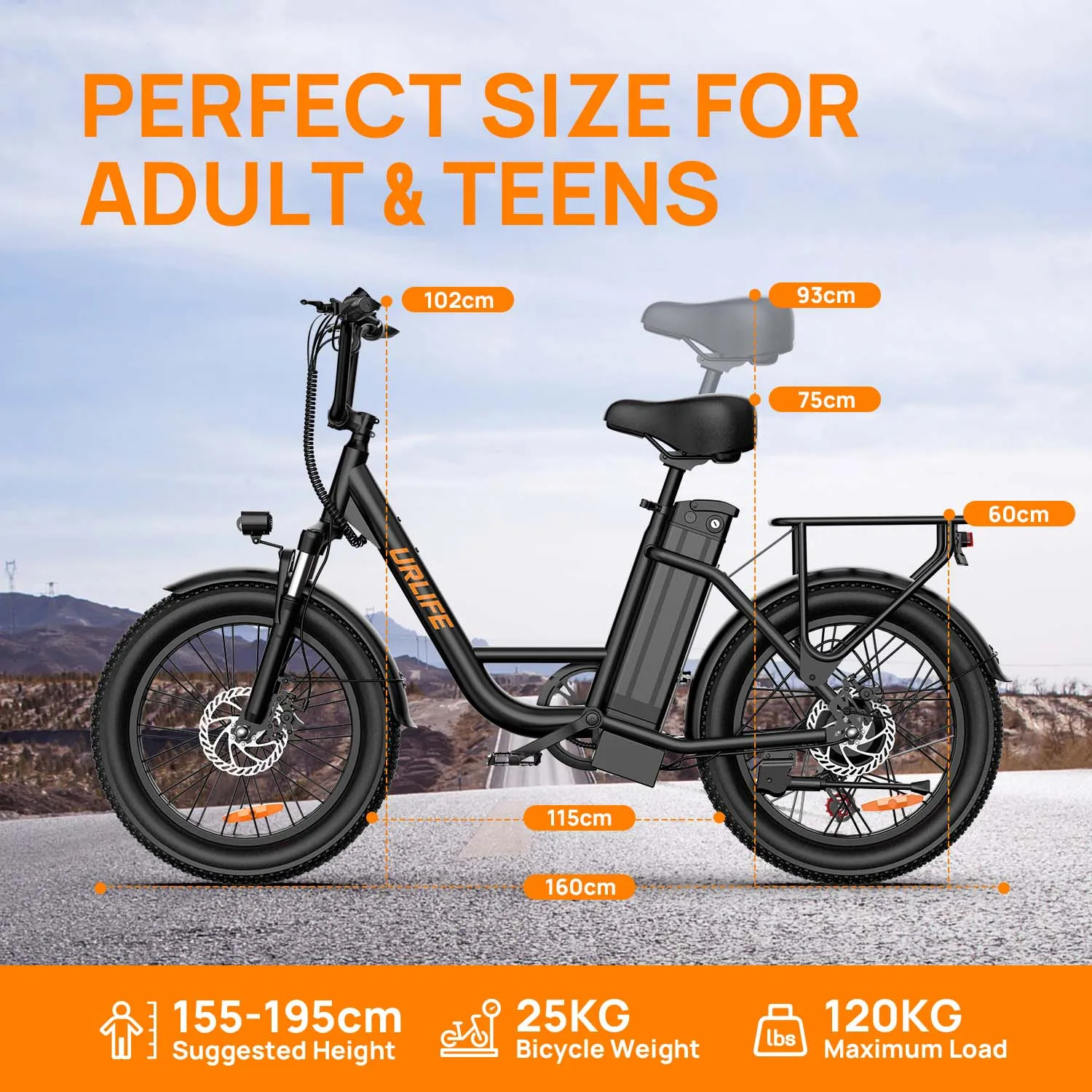 URLIFE E20 Elektrofahrrad für Erwachsene, 250 W Motor, Elektrofahrrad, 48 V, 13 Ah, 20 Zoll Reifen, City Commuter Elektrofahrrad – Detail 2