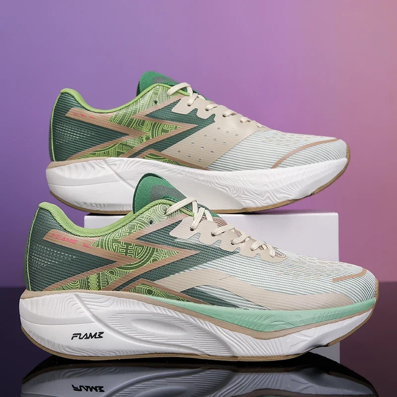 

Brand Men's Carbon Plate Running Shoes Soft Cushion Shock Absorbing Sports Shoes Unisex Sneakers Light Anti-Slip Training Shoes