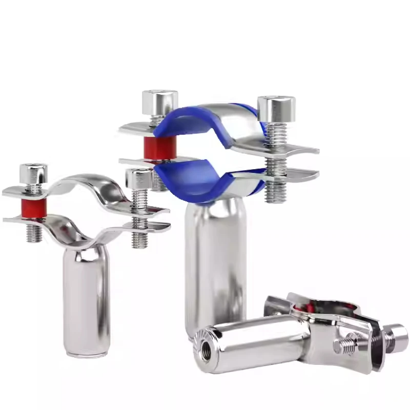 8mm~219mm 304 Stainless Steel Fixture Pipe Bracket Welding Water Pipe Fixed Clamp Circular Pipes Clamp PVC Locking Clamps